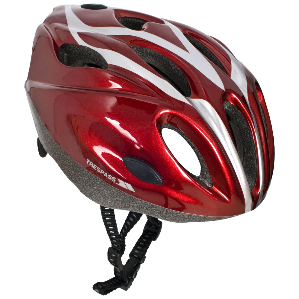 (52/56, Metallic Red) Trespass Kids Bike Helmet Tanky Red