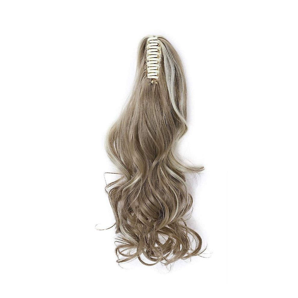 (sandy & bleachblonde) 18" Long Curly Ponytail Extension Claw Clip On Ponytail For Women