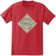 (Red, M) Tabasco Hot Sauce Label Men's And Women's Short Sleeve T-shirt