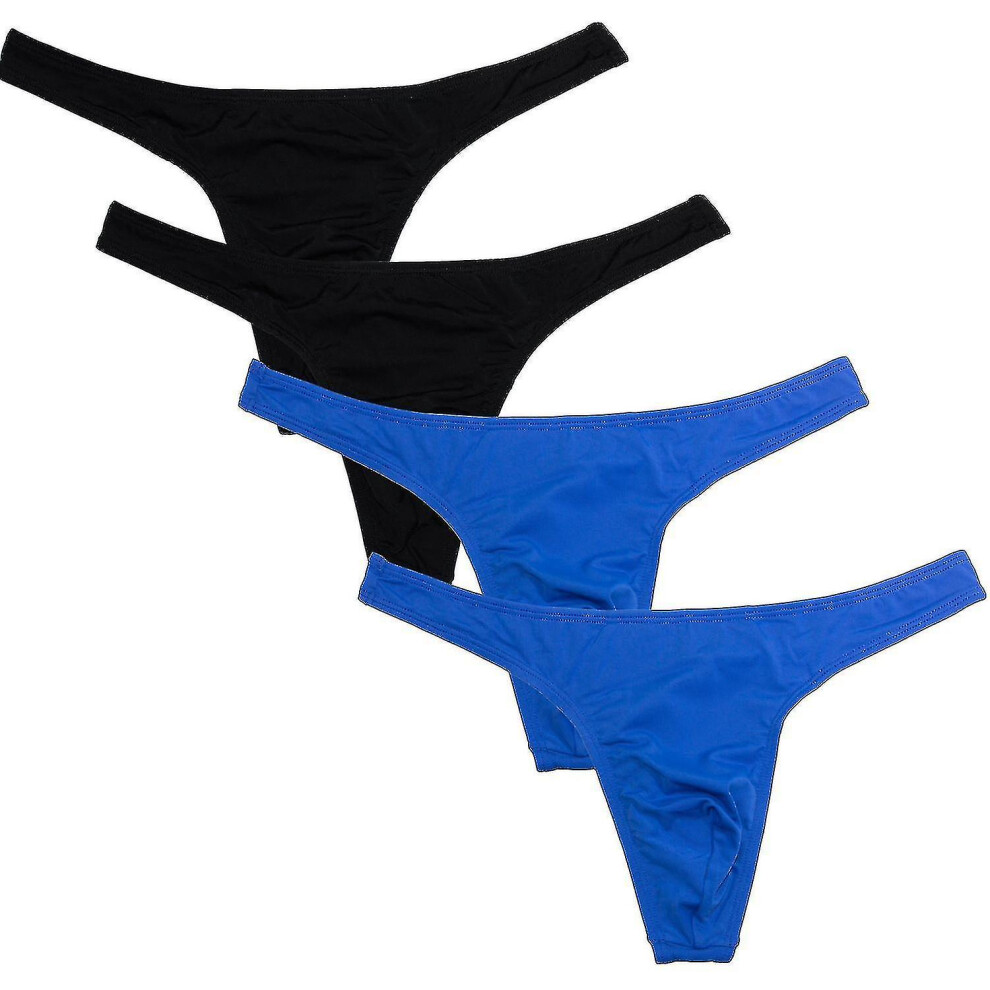(Black blue, L) Fabio Farini - Pack Of 4 Men"s Strings