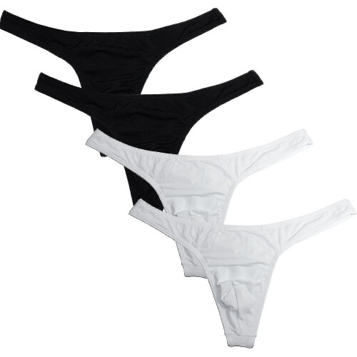 (Black white, XL) Fabio Farini - Pack Of 4 Men"s Strings