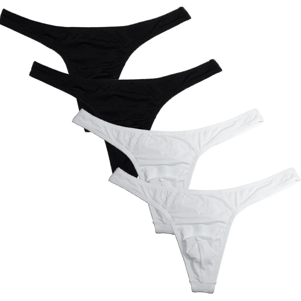 (Black white, XL) Fabio Farini - Pack Of 4 Men"s Strings