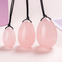(Black-S) 100% Pure Natural Quartz Yoni Egg Set Kegel Exerciser Balls Vginal Balls Muscle Jade Eggs Massager Ball Vaginal Tightening