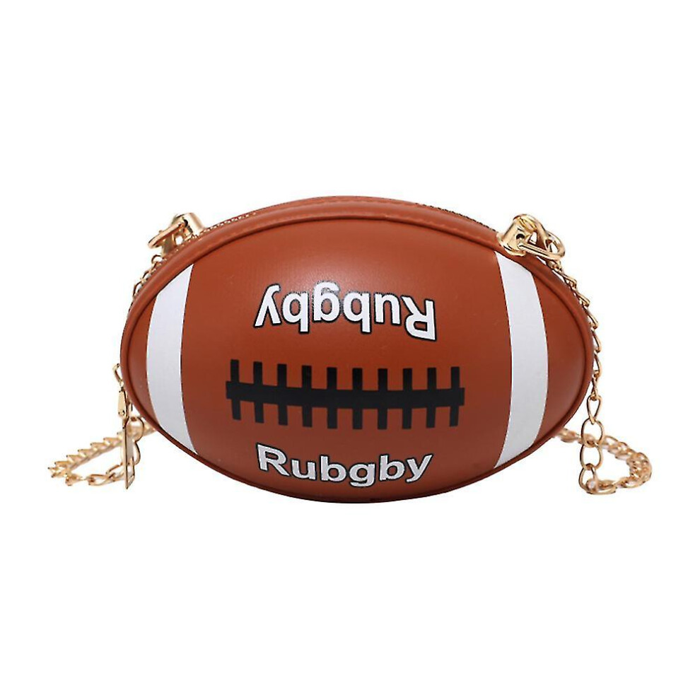 (brown) Chain Crossbody Fashion Casual Rugby Print Shoulder Bag