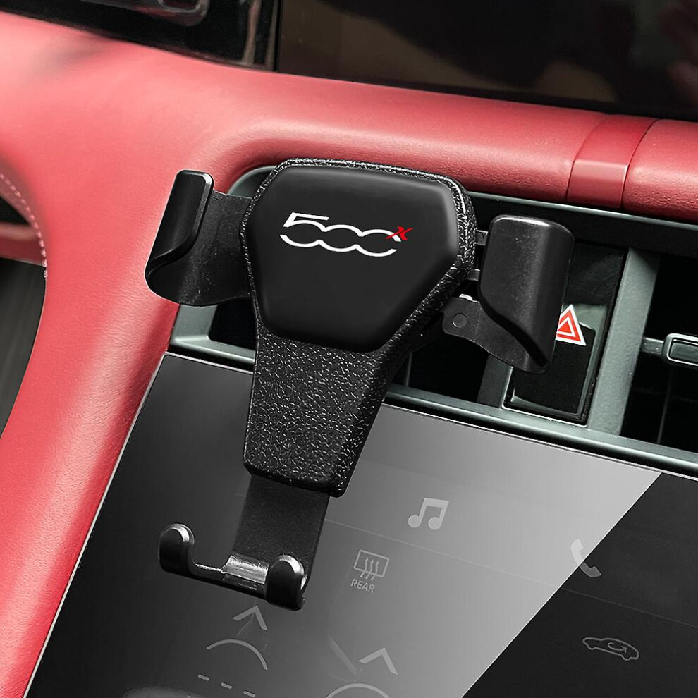 (For Fiat 500X ) Adjustable Mobile Phone Support For Car Ventilation Grid, Fiat Support For 500 500C 2012 500X 500L Abarth 695, Quick Support, Au Black 5356379474955