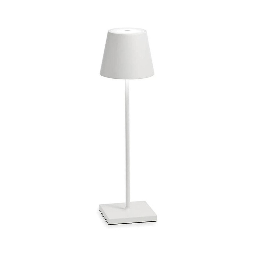 (White) Dimmable Cordless Table Lamp 3-way Aluminum Cordless Lamp For Reading