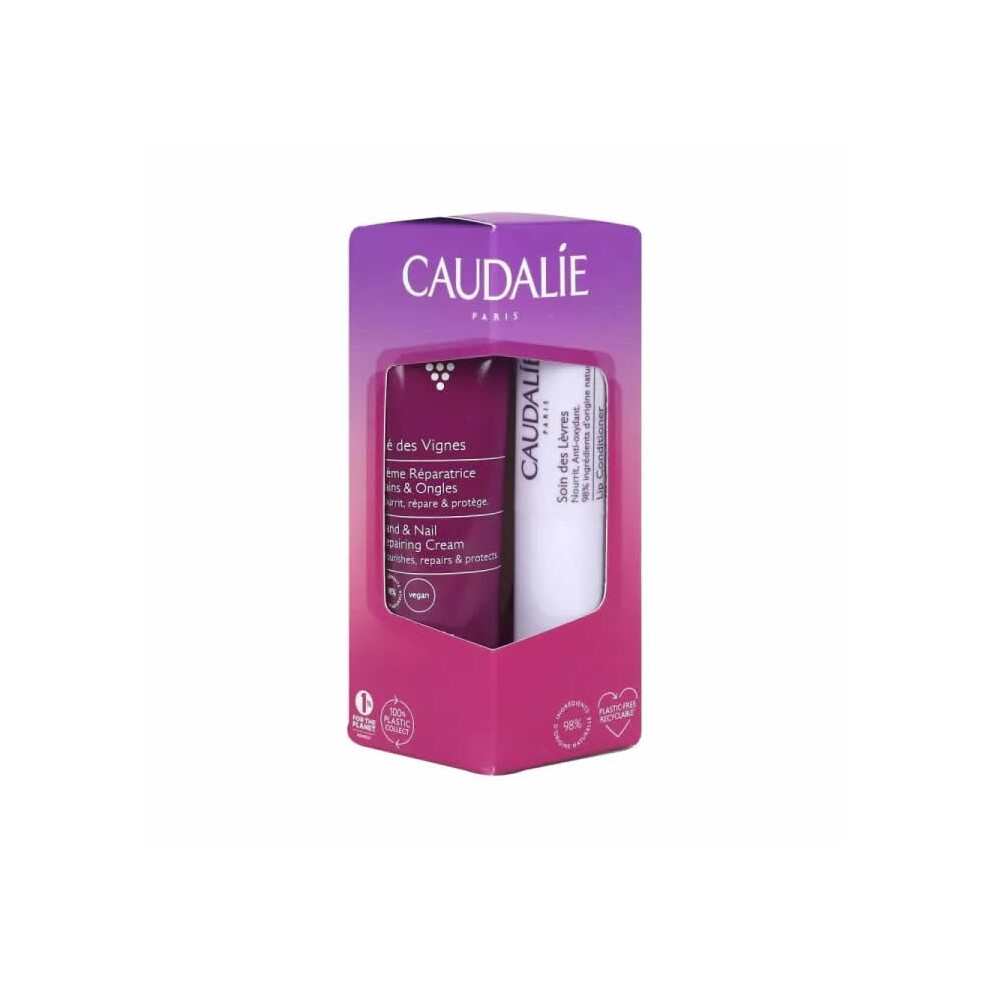 Caudalie Thé Des Vignes Hand & Nail Cream 30ml + Lip Balm 4.5g