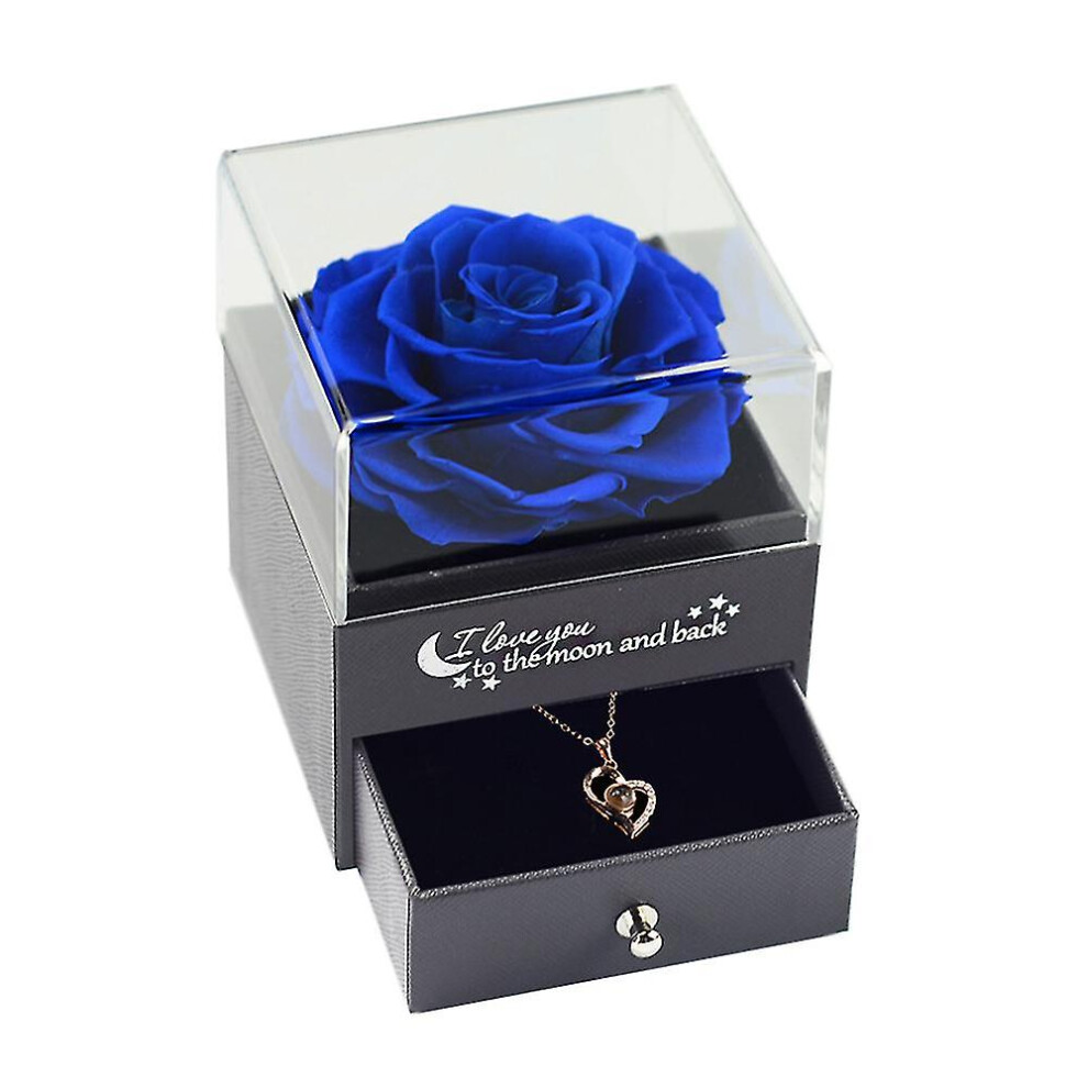 (blue) Forever Flower Jewelry Box-rose Gift Box-valentine's Day Gift Box
