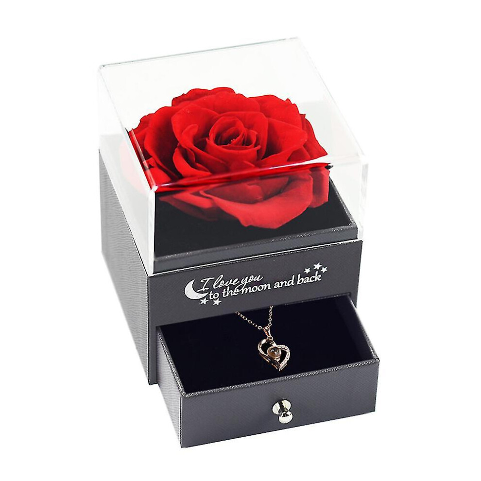 (red) Forever Flower Jewelry Box-rose Gift Box-valentine's Day Gift Box