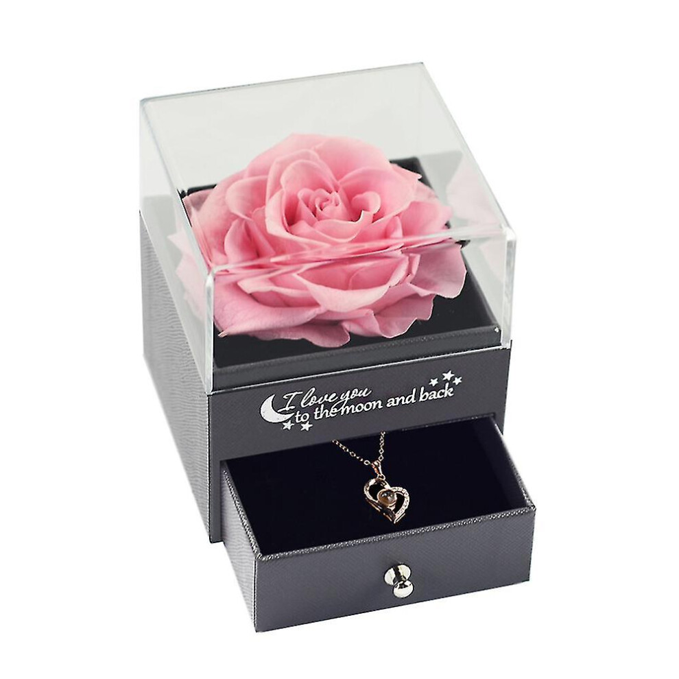 (pink) Forever Flower Jewelry Box-rose Gift Box-valentine's Day Gift Box