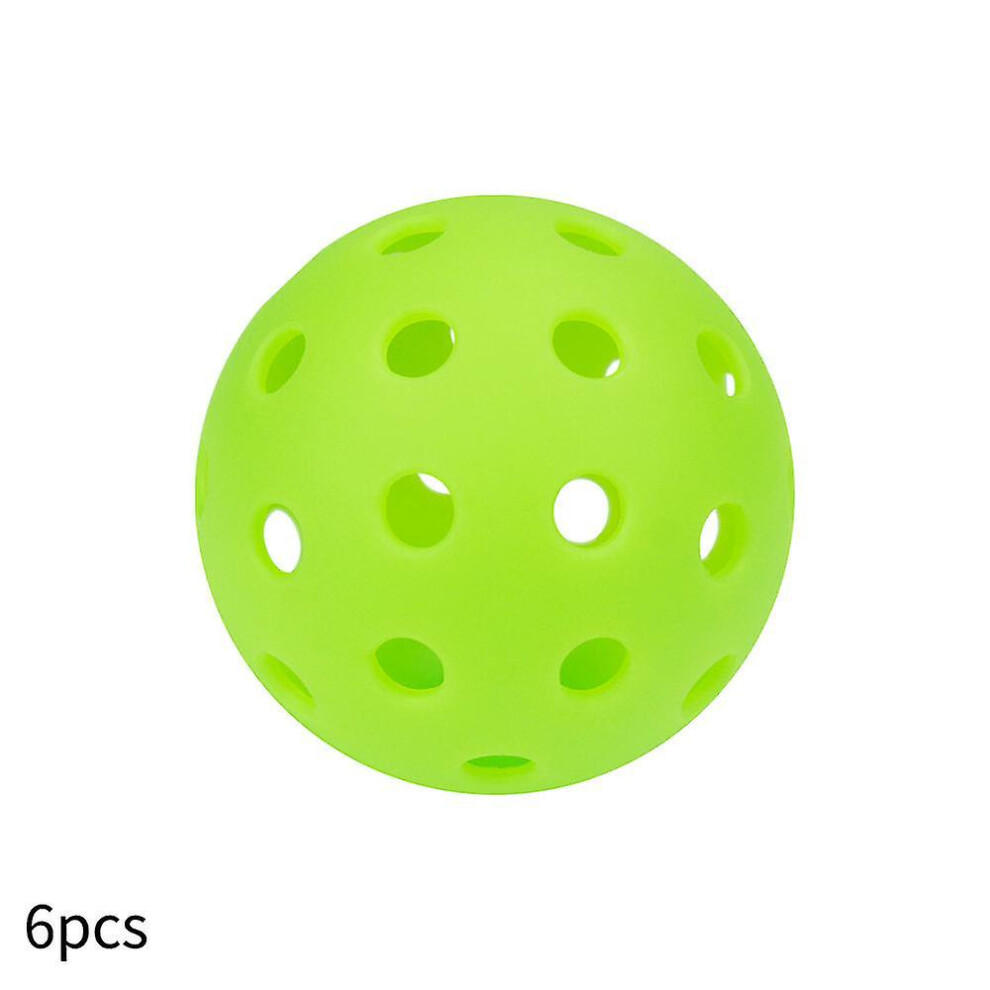 (Green) 6 Pack Pickleball Balls High Elasticity 40 Holes Outdoor Pickleballs High Visibility Toys Gifts