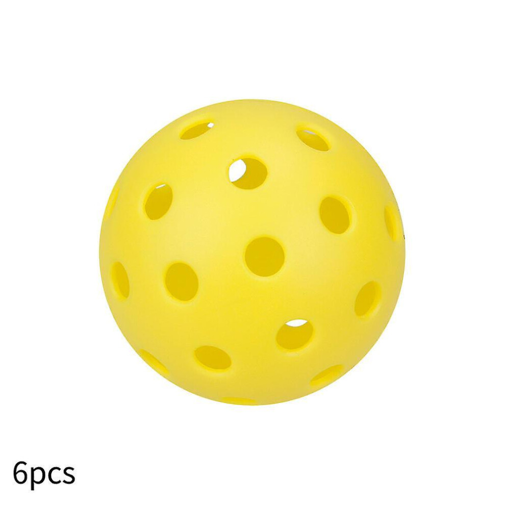 (Yellow) 6 Pack Pickleball Balls High Elasticity 40 Holes Outdoor Pickleballs High Visibility Toys Gifts-image-OPC-PDXNHNZ-NEW