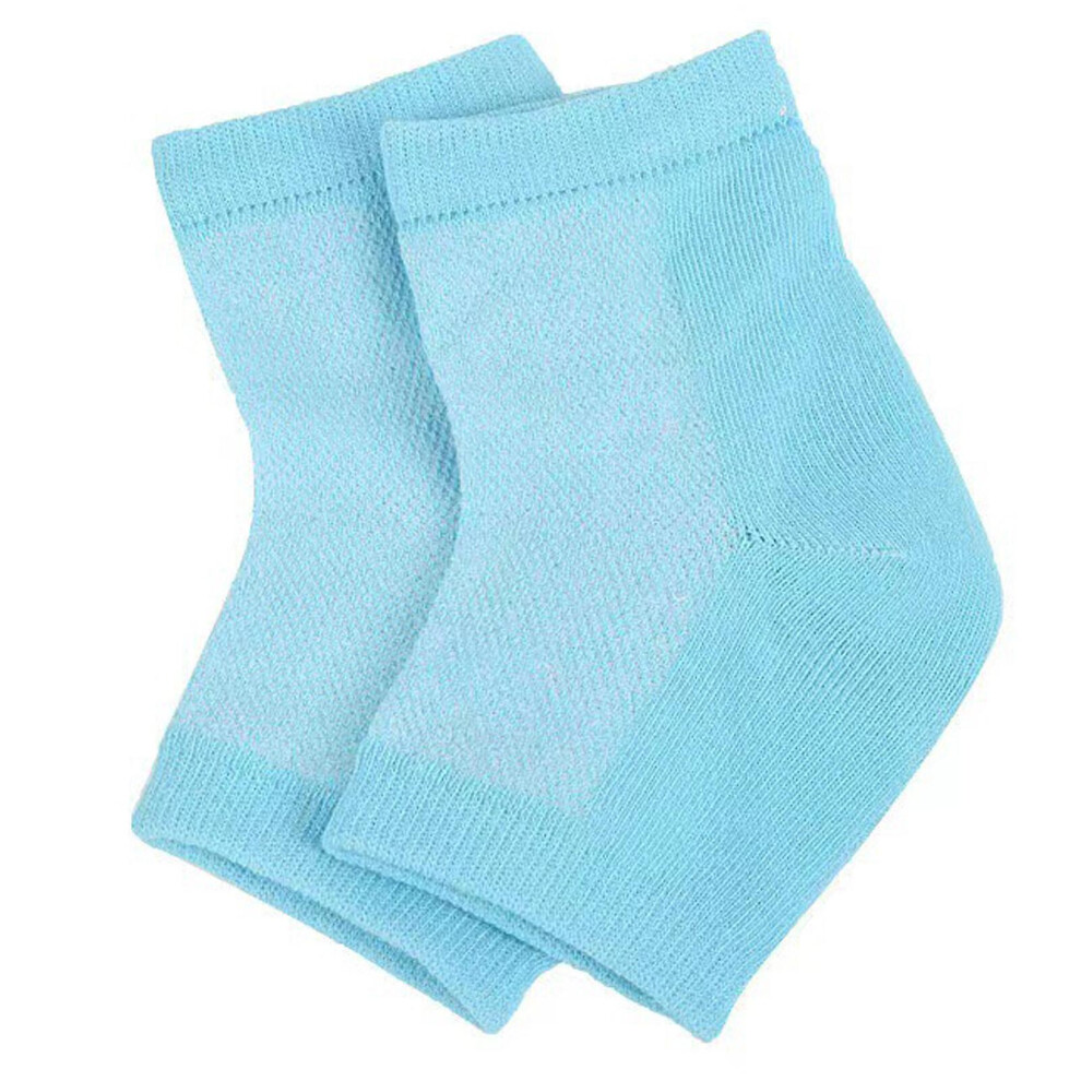 (Blue) Heel Anti Crack Sleeve With Gel Moisturizer For Overnight Treatment - Gray Half Socks-image-OPC-PDXNHSN-NEW