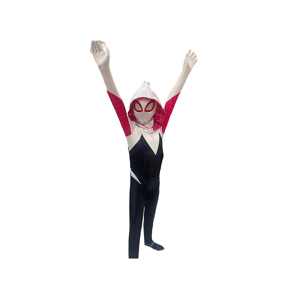 (130Cm) Gwen Spider-Man Costume Cosplay Jumpsuit Bodysuit Kids Boys Not,Specified