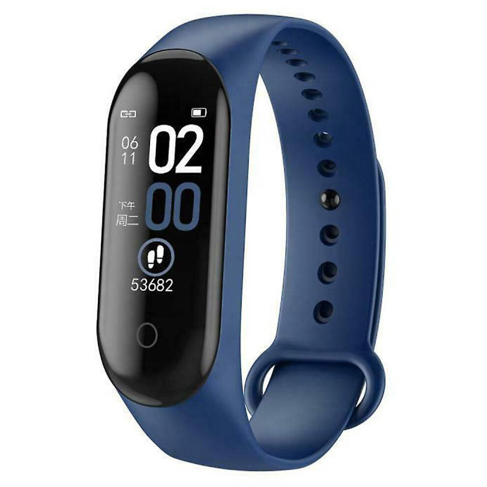 (Blue) Tooth Smart Watch Heart Rate Blood Pressure Sports Tracker Sleep Monitor Blue 5356379485098