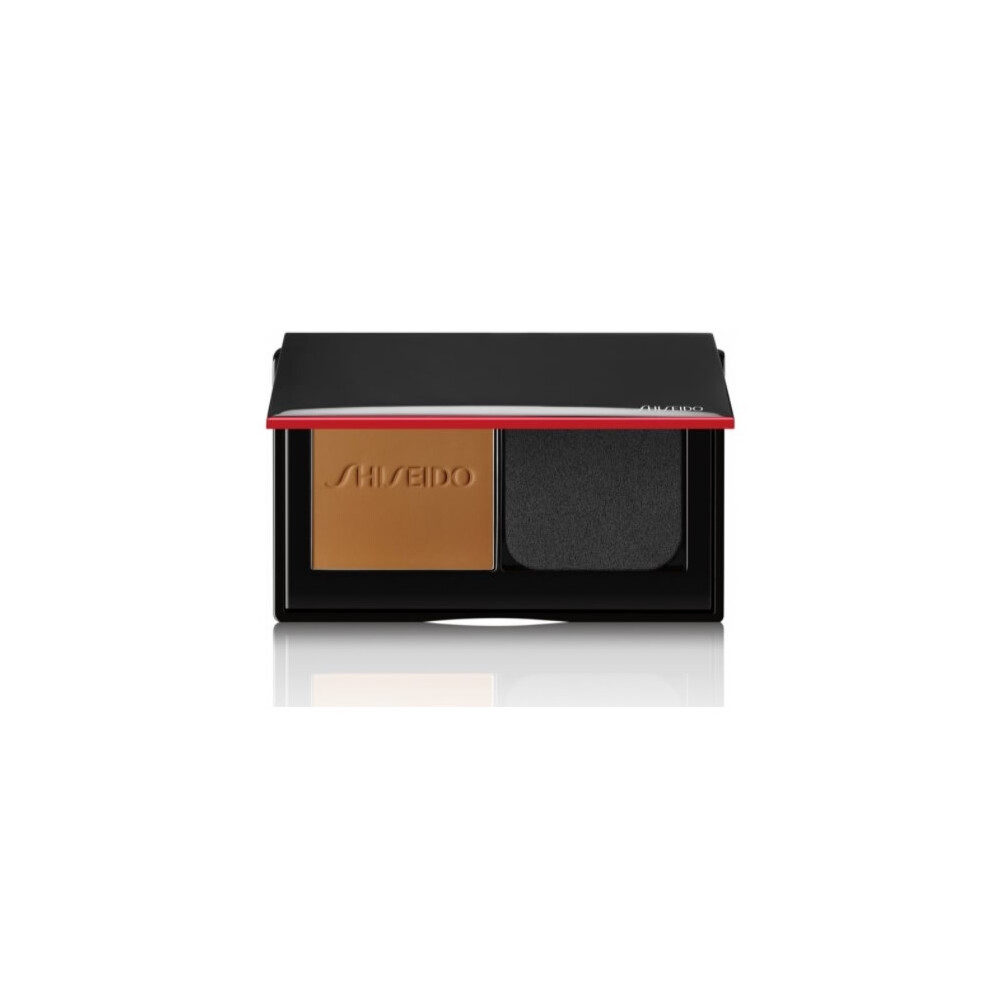 Fond de teint poudre auto-rafra   chissant Shiseido Synchro Skin Custom Finish - Couvrance modulable 24 heures, transparente     moyenne, avec contr