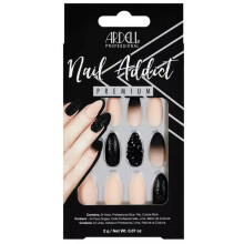 Kunstnagels - Ardell - Zwarte Stud &amp; Roze Ombre - 28 stuks - Glitters - Lijm inbegrepen