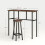 Homcom HOMCOM 6-Piece Industrial Bar Table Set, 2 Kitchen Tables with 4 Stools, Brown 2