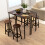 Homcom HOMCOM 6-Piece Industrial Bar Table Set, 2 Kitchen Tables with 4 Stools, Brown 7