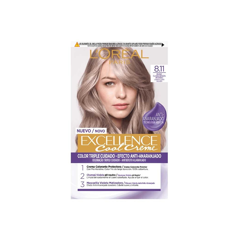 LâOrã©Al Paris Light L'oreal Professionnel Excellence Cool Creme 8.11 Ash Blonde 192Ml