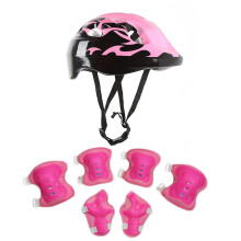 (Pink) Skating Protective Gear Kids 7pcs/set Children's Skating Protective Gear Children Kids Safety Helmet Knee