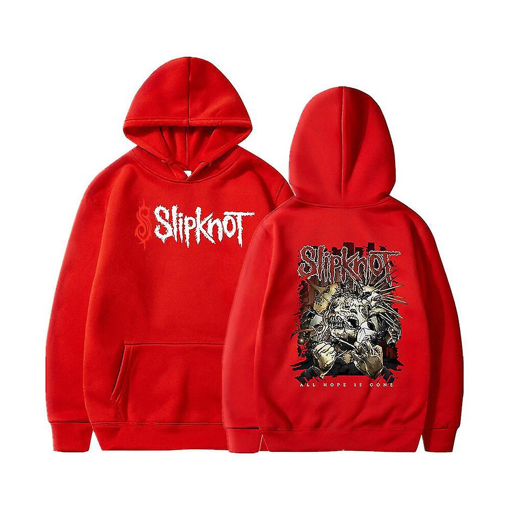 (Red, XS) Prepare For Hell Tour Hoodie Heavy Metal Sweatshirt Man Rock Band Hoodies Tops Men Slipknots Double Sided Print Hooded Pullover