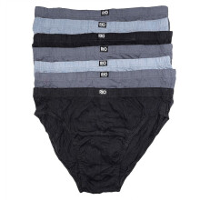 (XL) Rio 7 Pack Bulk Mens Cotton Plain Hipster Briefs Undies Underwear Grey Black MXL47W 53K