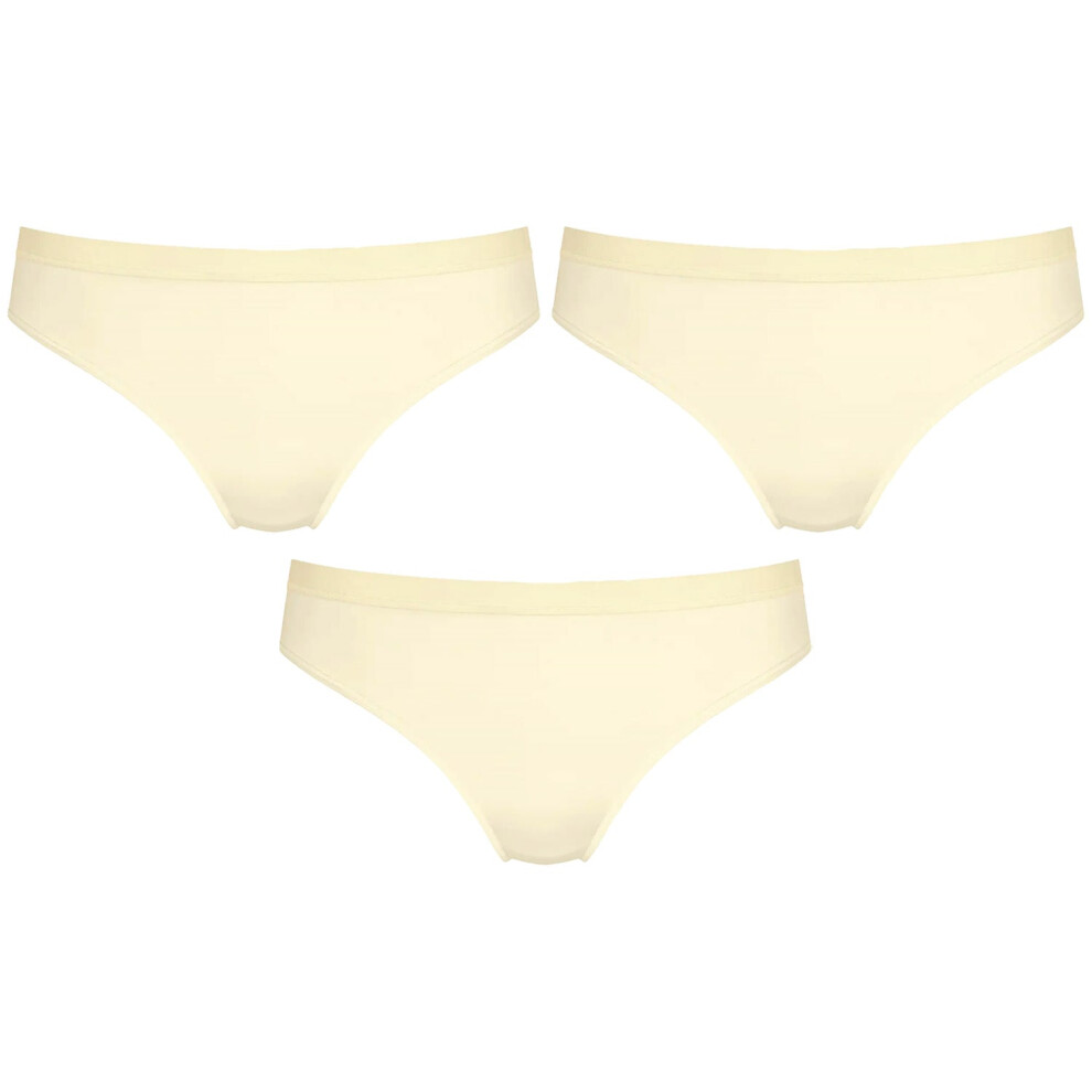 (L) 3x Sloggi Wow Comfort 2.0 Tai Womens Underwear Panties Bikini Briefs Ecru White Bulk Undies