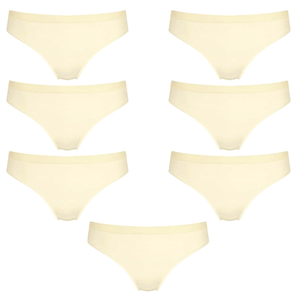 (L) 7 Pack Sloggi Wow Comfort 2.0 Tai Womens Underwear Bikini Briefs Ecru White Bulk Undies Panties