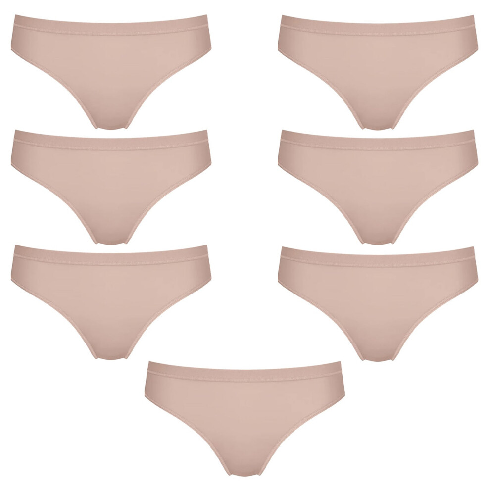 (XS) 7 Pack Sloggi Wow Comfort 2.0 Tai Womens Underwear Bikini Briefs Foundation Nude Bulk Undies Panties Tan Brown