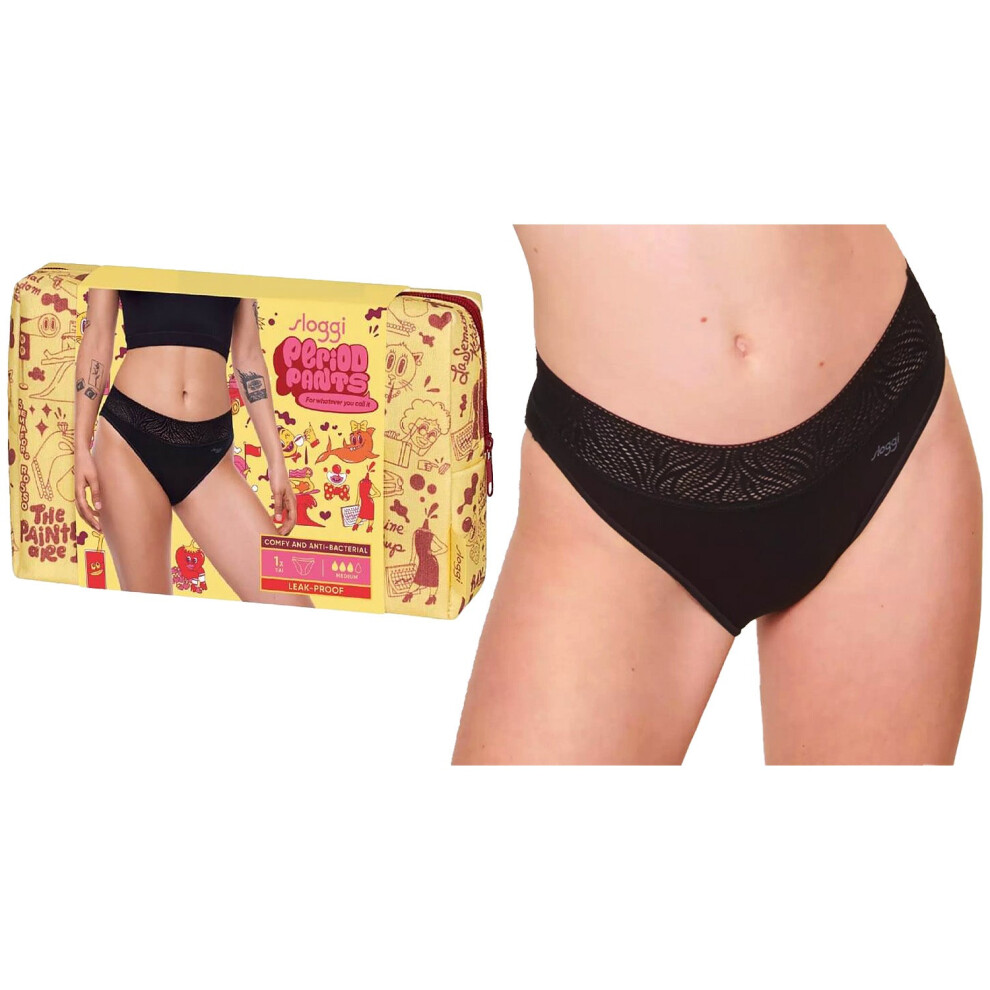 Sloggi Women's Black (Xs) Period Pants Tai Medium Leakproof Underwear Menstrual Panties Undies