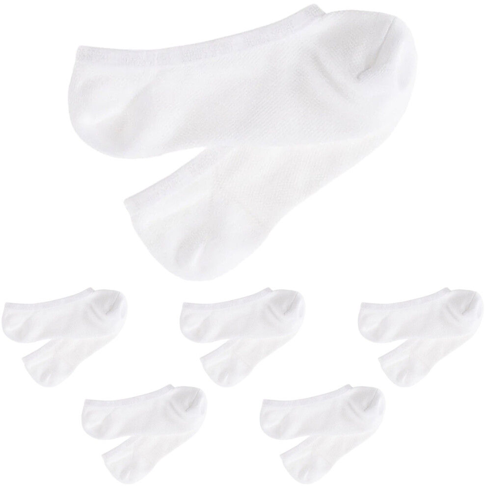 (6-10) 6 Pair Bonds Sport Mesh Footlet Mens White Low Cut No Show Socks SYRU2N Bulk-image-OPC-PDXNSVH-NEW