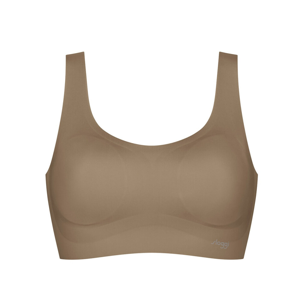 (Lead Grey, M) Sloggi Zero Feel Crop Top Invisible Comfort Womens Wire Free Wireless Bra Padded