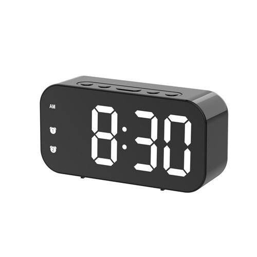 (Black) LED Clock Dual Alarms Temperature Silent Clock