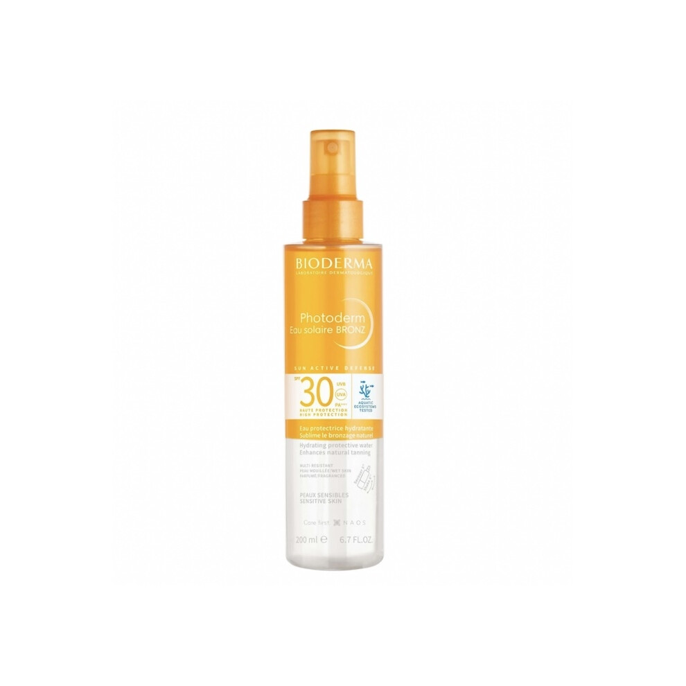 Bioderma - Photoderm Eau Solaire Bronz SPF30 - Voděodolný hydratační opalovací sprej 200ml