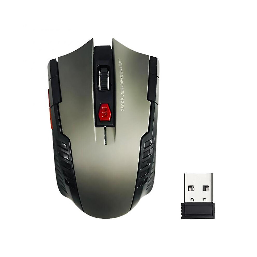 (Grey) Ryra 2.4G 6 Key Wireless Mouse Game Mouse 1600Dpi Usb Receiver Gaming Mouse Optical For Laptop Grey