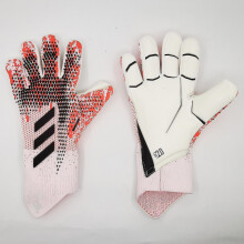 (pink and white, 8) Professional Silicone Rubber Waterproof Non-slip Gloves Latex Adult Children Soccer Goalkeeper Glove