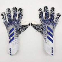 (blue and white, 10) Professional Silicone Rubber Waterproof Non-slip Gloves Latex Adult Children Soccer Goalkeeper Glove