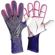 (purple, 6) Professional Silicone Rubber Waterproof Non-slip Gloves Latex Adult Children Soccer Goalkeeper Glove