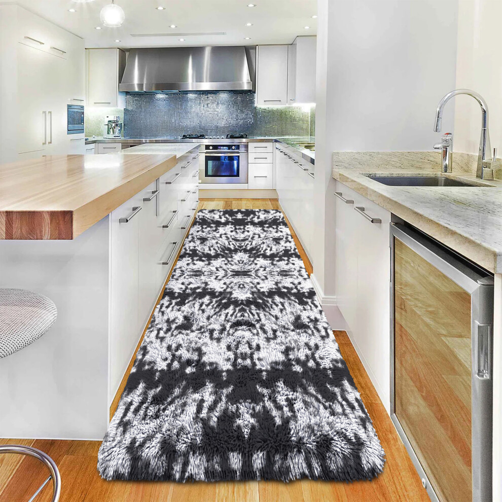 (60x220 cm, Dark Grey) Soft Touch Shaggy Rugs For Bedroom Hallway Runner Floor Rug