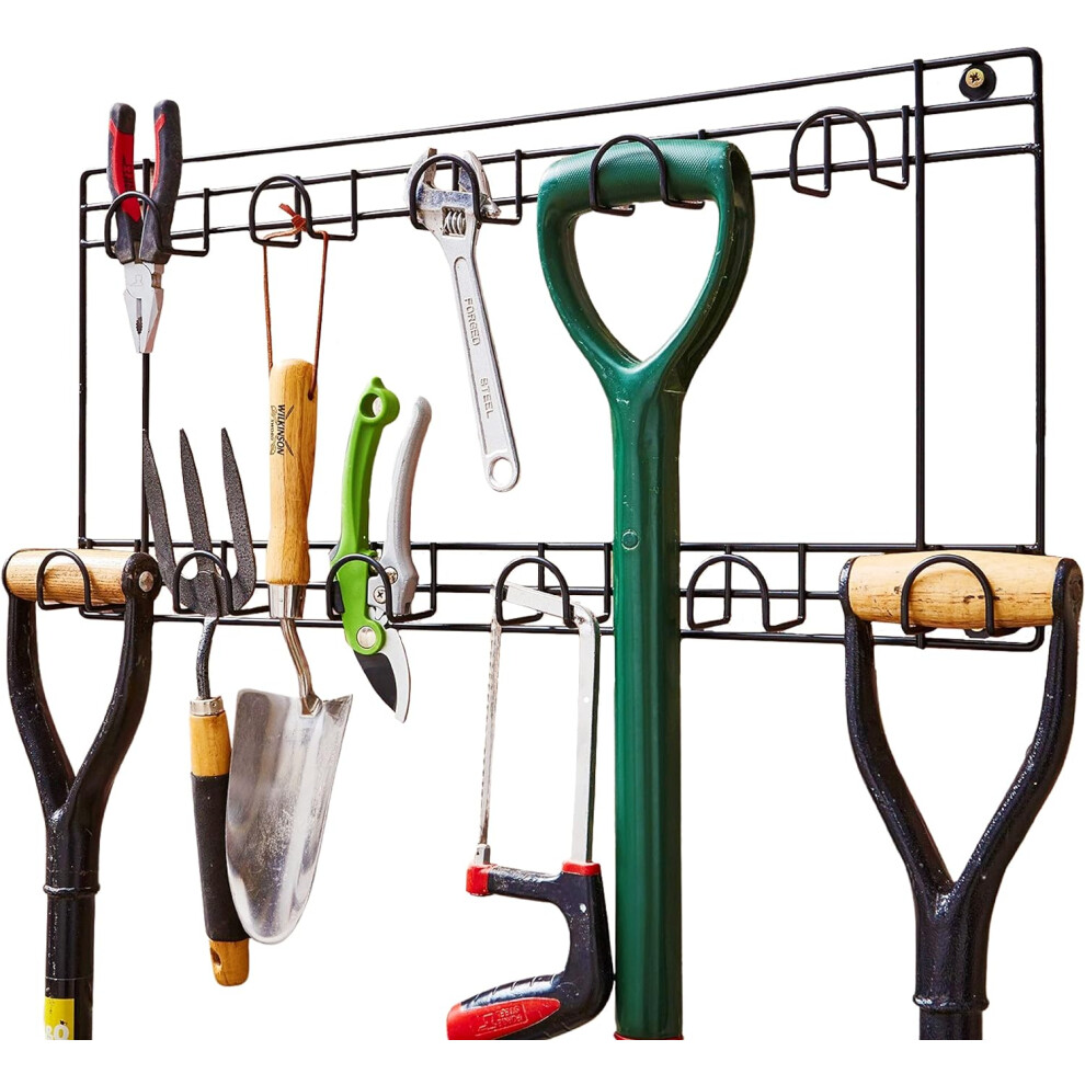 Direct Online Houseware Tool & Garden Storage Rack Garage Storage Wall Hanging Shed Hooks For Gardening Tools Equipment Shovels Rakes Hose 5051302619242