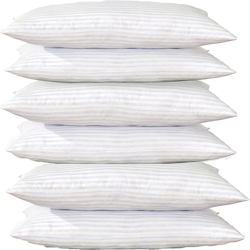 (6-Pack Stripe Pillows) Hotel Quality Pillows Stripe Quilted Firm Soft UK