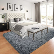 (120x170 cm, Light Grey) Soft Touch Shaggy Rugs For Bedroom Hallway Runner Floor Rug