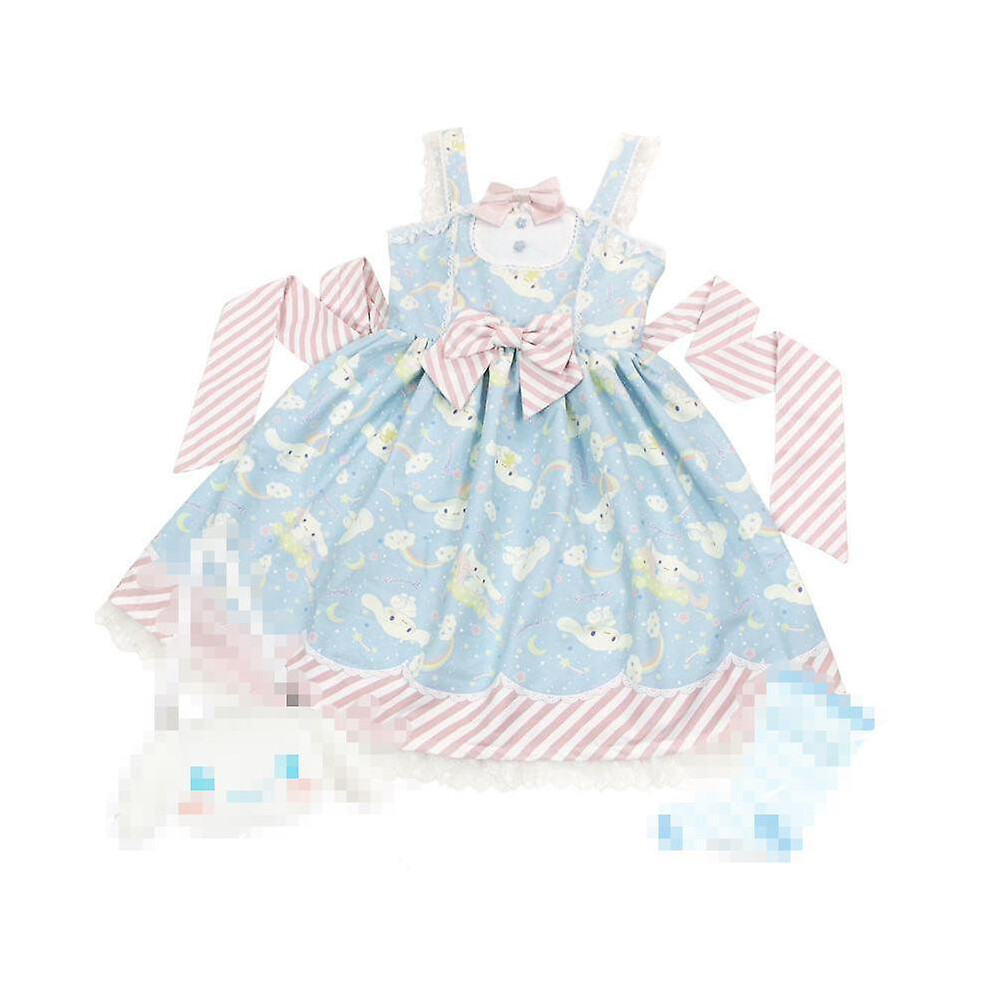 (S, Cinnamoroll-2) Kawaii Sanrioed Princess Dress Kuromi My Melody Cinnamoroll Cartoon Girl Heart Lolita Sweetheart Princess Dress Gift For Girls Not,Specified