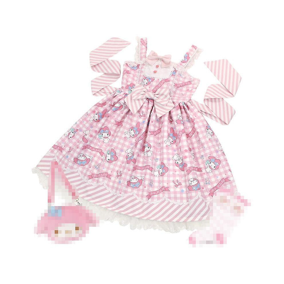 (M, My Melody-3) Kawaii Sanrioed Princess Dress Kuromi My Melody Cinnamoroll Cartoon Girl Heart Lolita Sweetheart Princess Dress Gift For Girls
