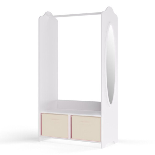 URBN Living (Cream) MDF Wooden Hanging Clothes Rail Wardrobe Storage 2