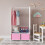 URBN Living (Light Pink) MDF Wooden Hanging Clothes Rail Wardrobe Storage 1