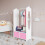 URBN Living (Light Pink) MDF Wooden Hanging Clothes Rail Wardrobe Storage 4