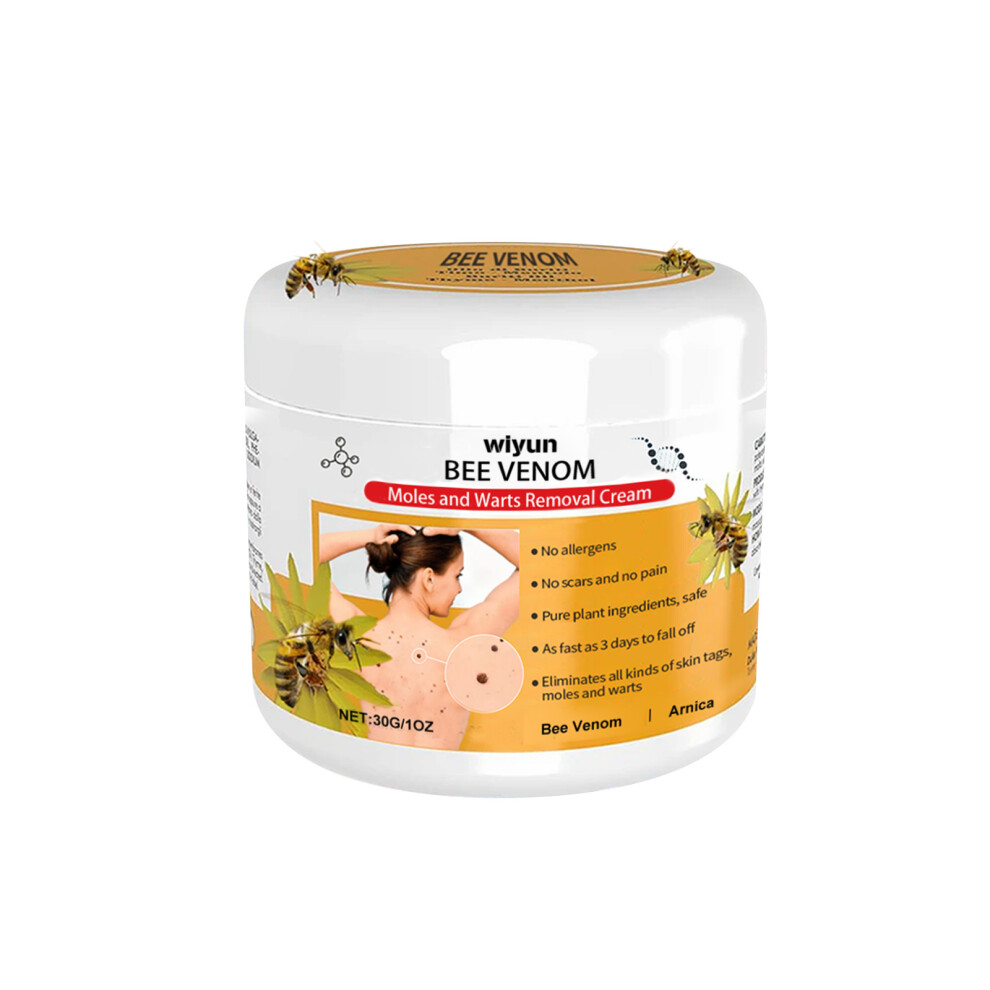 (30g) Bee Venom Wart Cream Gentle Cleansing Skin Tags Meat Granules Kill Warts Moisturize and Smooth Skin