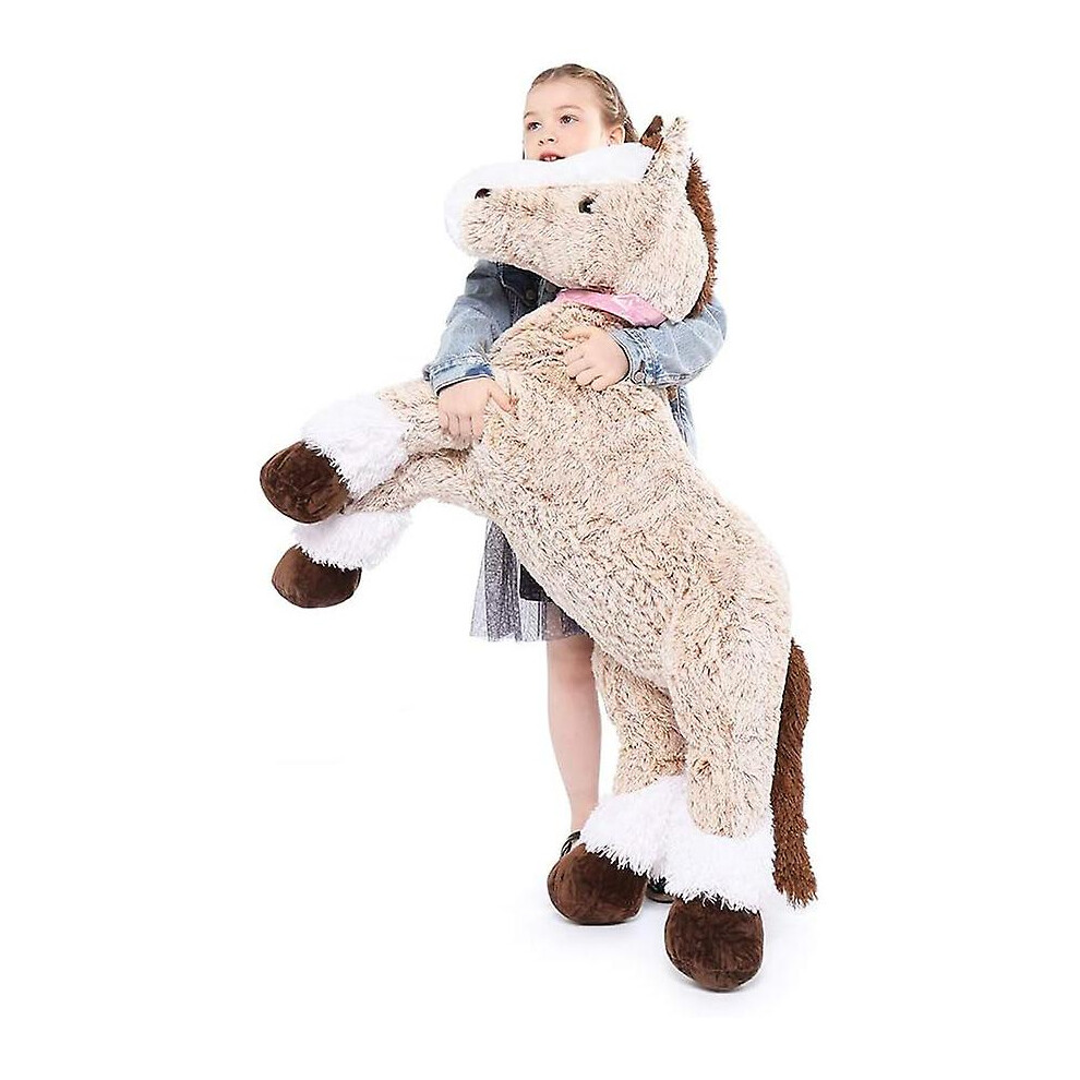 (BROWN, 47in) Giant Horse Stuffed Plush Toys, Realistic Stuffed Pony Toy For Kids